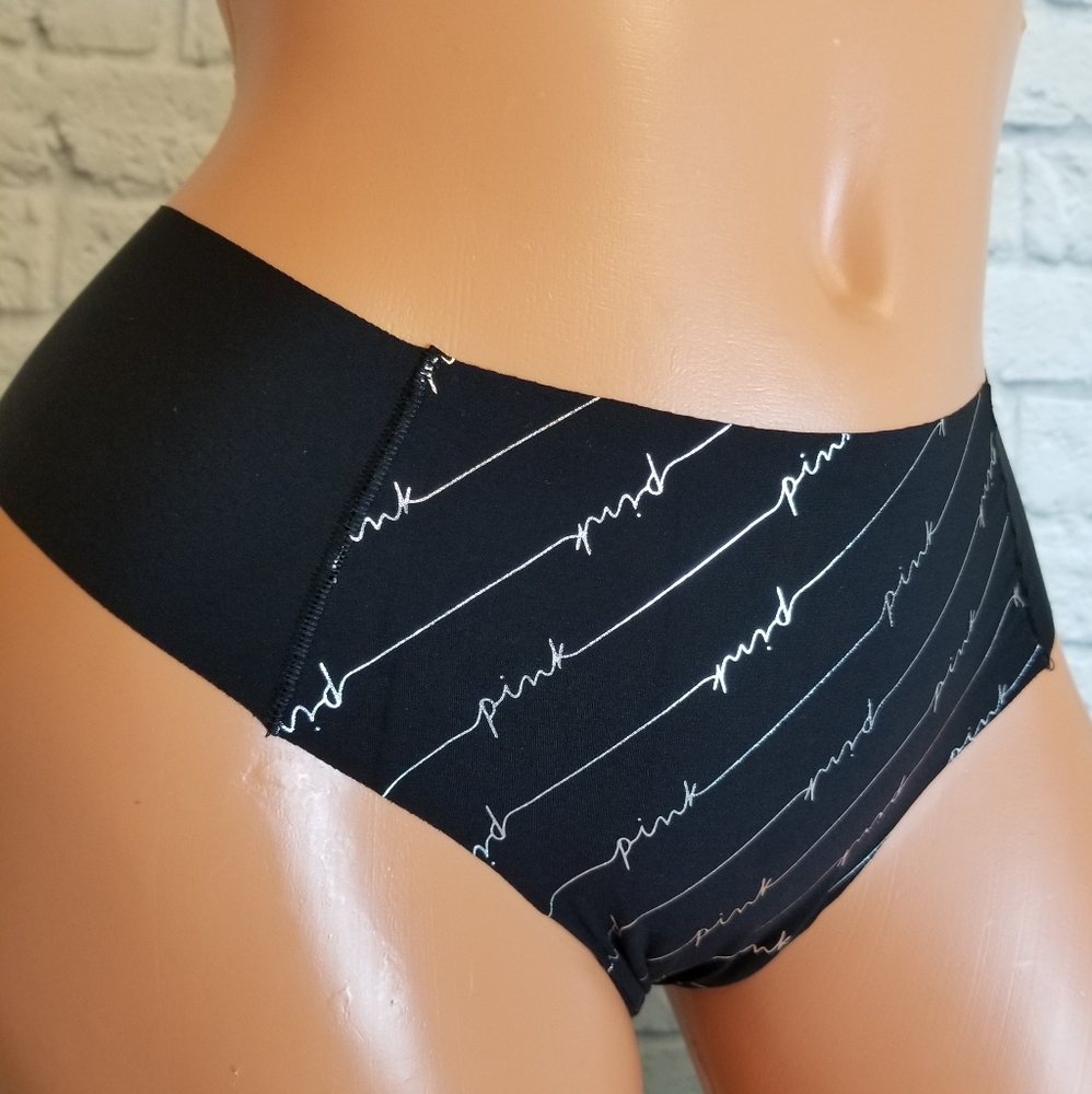 PINK Victoria's Secret Logo Foil Bling Cheekster Panty Medium New